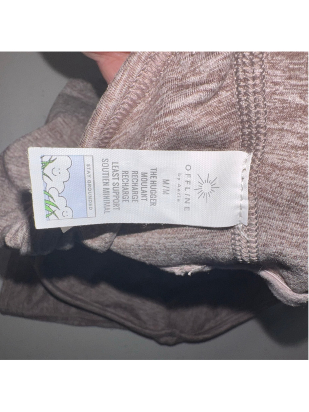Aerie Offline The Hugger Recharge Sports Bra Size M Brown Heathered - Picture 3 of 6